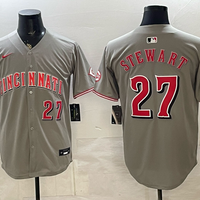 Men's Cincinnati Reds Sal Stewart #27 Gray Replica Player Jersey