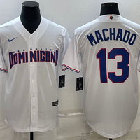 Men's 2023 World Baseball Classic #13 Manny Machado Dominican Republic White Jersey1