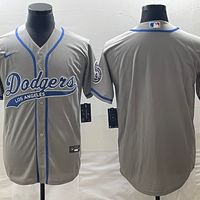Men's Los Angeles Dodgers1 Gray Blank Jersey Joint Edition