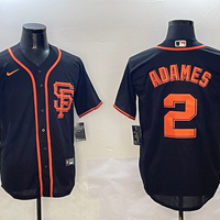Men's San Francisco Giants Willy Adames #2 Black Replica Player Jersey1