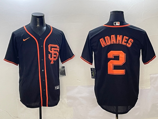 Men's San Francisco Giants Willy Adames #2 Black Replica Player Jersey1