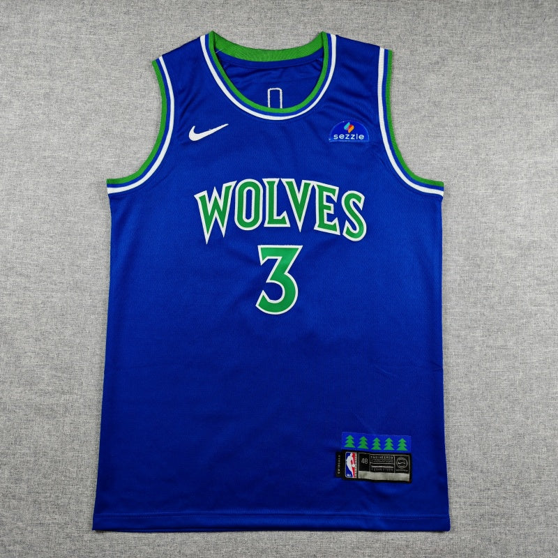Men's Minnesota Timberwolves Jaden McDaniels #3 Blue Swingman Jersey - Icon Edition