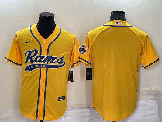 Men's Los Angeles Rams Yellow Blank Jersey1