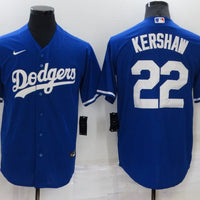 Men's Los Angeles Dodgers Clayton Kershaw #22 Blue Replica Baseball Jersey1