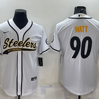 Men's Pittsburgh Steelers T.J. Watt #90 White Game Jersey1 Joint edition