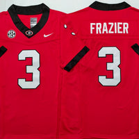 Men's Georgia Bulldogs Nate Frazier #3 Red Player Game Jersey