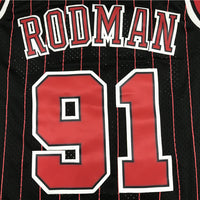 Men's Chicago Bulls Dennis Rodman Black 1995-96 Hardwood Classics Player Jersey1