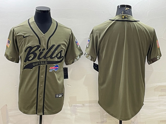Men's Buffalo Bills Olive 2022 Salute To Service Limited Blank Jersey1