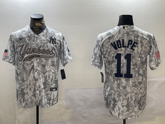 Men's New York Yankees Anthony Volpe #11 Arctic Camo 2024 Salute to Service Limited Jersey1