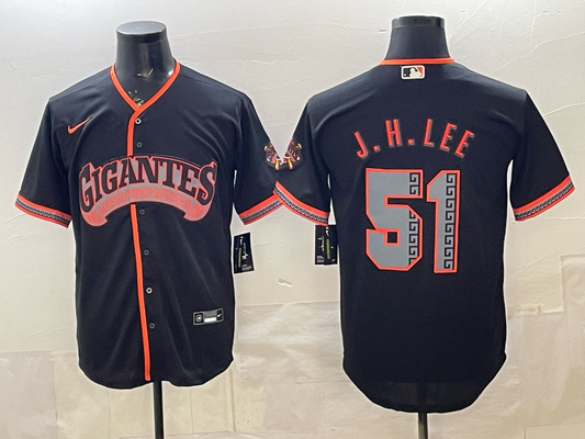 Men's San Francisco Giants Jung Hoo Lee #51 Black Alternate Stadium Jersey