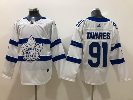 Men's Toronto Maple Leafs John Tavares #91 White Breakaway Player Jersey1