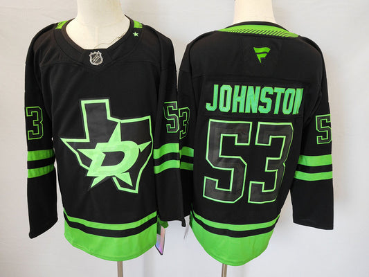 Men's Dallas Stars Wyatt Johnston #53 Black Player Game Jersey1