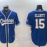 Men's Dallas Cowboys Ezekiel Elliott #15 Royal Game Jersey1