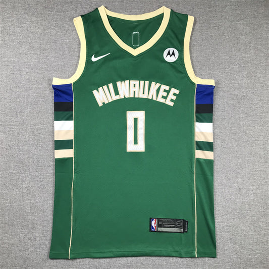 Men's Milwaukee Bucks Damian Lillard #0 Hunter Green Fast Break Player Jersey1 - Icon Edition