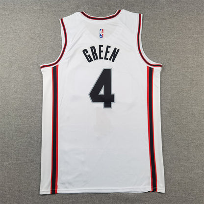 Men's Houston Rockets Jalen Green #4 White 2024/25 Swingman Player Jersey1 - City Edition