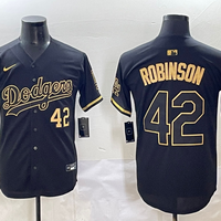 Men's Los Angeles Dodgers Jackie Robinson #42 Black Team Player Jersey