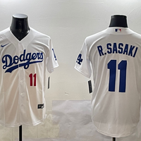 Men's Los Angeles Dodgers Roki Sasaki #11 White Home Limited Player Jersey1