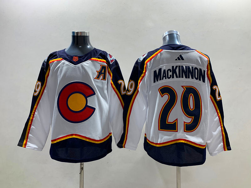 Men's Colorado Avalanche Nathan MacKinnon #29 White Reverse Retro 2.0 Authentic Player Jersey1