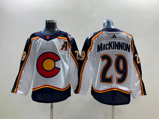 Men's Colorado Avalanche Nathan MacKinnon #29 White Reverse Retro 2.0 Authentic Player Jersey1