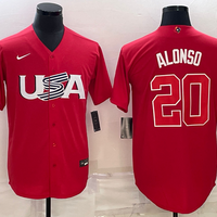 Men's 2023 World Baseball Classic #20 Pete Alonso USA Red Jersey1