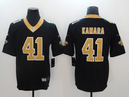 Men's New Orleans Saints Alvin Kamara #41 Black Game Jersey1