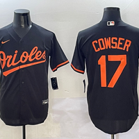 Men's Baltimore Orioles Colton Cowser #17 Black Alternate Replica Player Jersey1