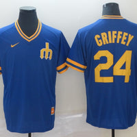 Men's Seattle Mariners Ken Griffey Jr. #24 Blue Replica Player Jersey1