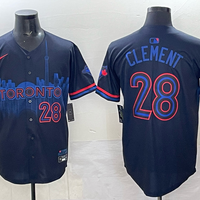 Men's Toronto Blue Jays Drew Clement #28 Black 2024 City Connect Limited Player Jersey