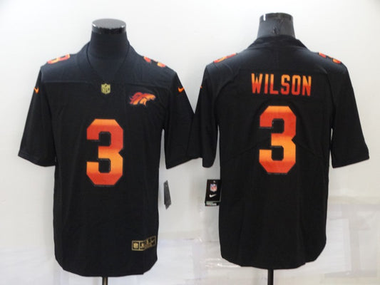 Men's Denver Broncos Russell Wilson #3 Black Player Game Jersey1