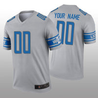 Custom1 Detroit Lions Gray Inverted Legend Jersey1 Stitched American Football Jerseys