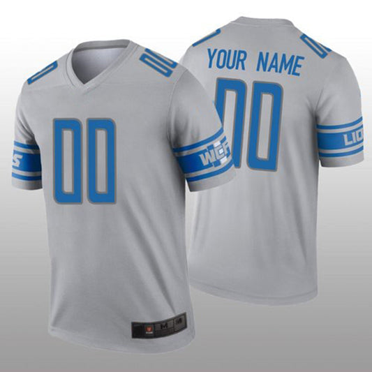 Custom1 Detroit Lions Gray Inverted Legend Jersey1 Stitched American Football Jerseys