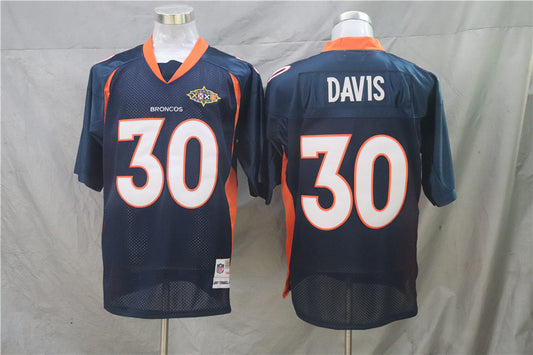 Men's Denver Broncos Terrell Davis Mitchell & Ness Navy Legacy Replica Jersey1