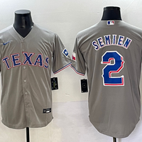 Men's Texas Rangers Marcus Semien #2 Gray Replica Player Jersey