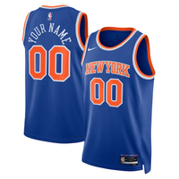 Men's New York Knicks Blue Swingman Custom Jersey1 - Icon Edition