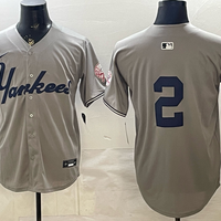 Men's New York Yankees Derek Jeter #2 Gray Stadium Jersey