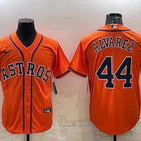Men's Houston Astros Yordan Alvarez #44 Orange Replica Player Jersey1