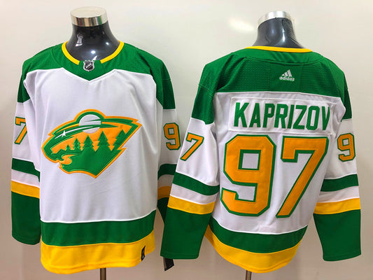 Men's Minnesota Wild Kirill Kaprizov #97 White Breakaway Player Jersey1