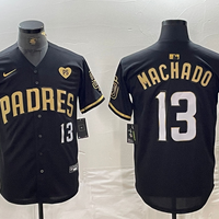 Men's San Diego Padres Manny Machado #13 Black Limited Player Jersey1