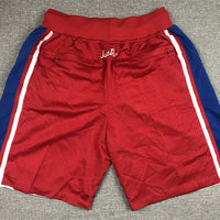 Men's Philadelphia 76ers Red Hardwood Classics Authentic Basketball Shorts1
