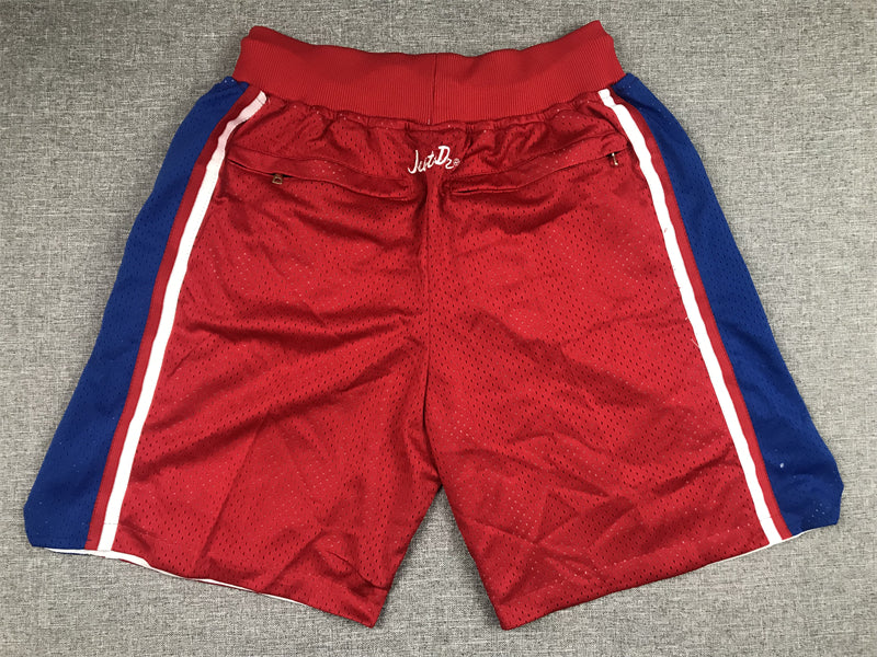 Men's Philadelphia 76ers Red Hardwood Classics Authentic Basketball Shorts1