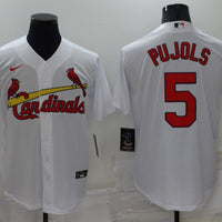 Men's St. Louis Cardinals Albert Pujols #5 White Replica Baseball Jersey1