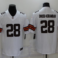 Men's Cleveland Browns Jeremiah Owusu-Koramoah #28 White Game Jersey1