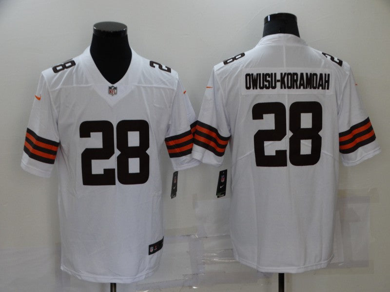 Men's Cleveland Browns Jeremiah Owusu-Koramoah #28 White Game Jersey1