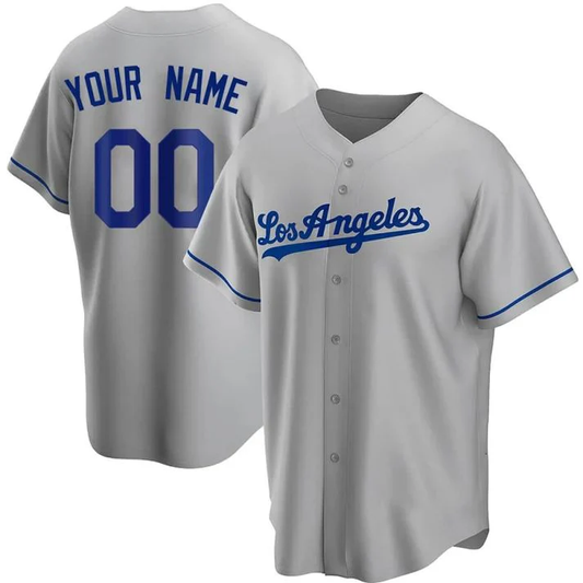 Men's Los Angeles Dodgers Gray Replica Custom Jersey1