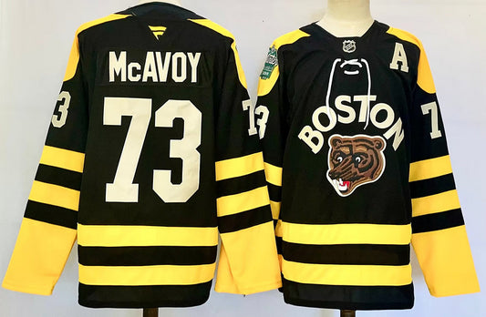 Men's Boston Bruins Charlie McAvoy #73 Black Game Jersey1