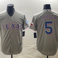 Men's Texas Rangers Corey Seager #5 Gray Replica Player Jersey1