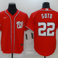 Men's Washington Nationals Juan Soto #22 Red Replica Baseball Jersey1