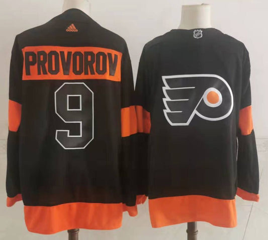 Men's Philadelphia Flyers Ivan Provorov #9 Black Player Jersey1