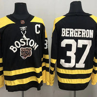 Men's Boston Bruins Patrice Bergeron #37 Black Player Game Jersey1