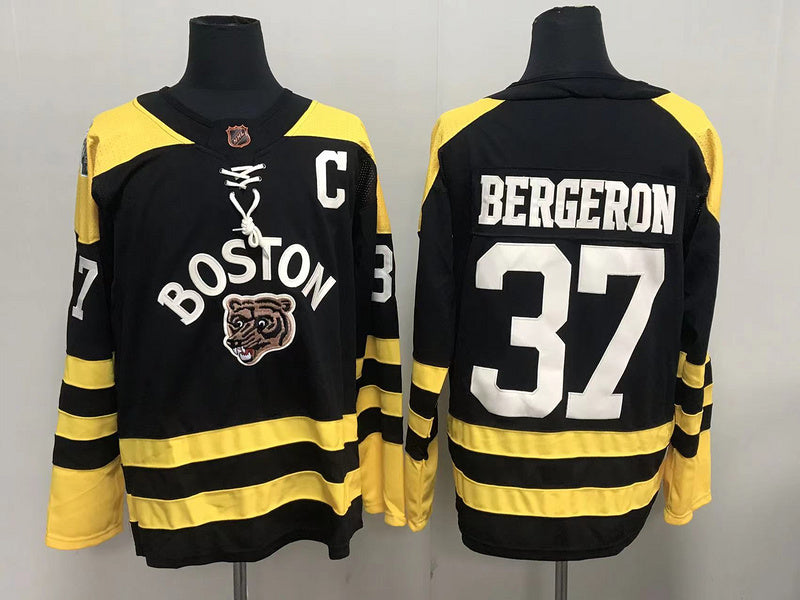 Men's Boston Bruins Patrice Bergeron #37 Black Player Game Jersey1